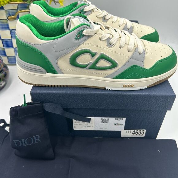 Men's Dior B 57 dribble low top leather sneakers size 44 made in Italy - Picture 7 of 15